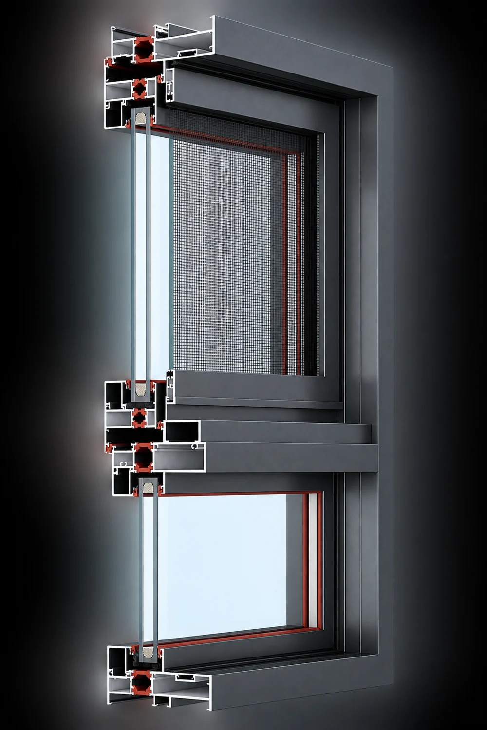 Aluminum windows — illustrative product detail